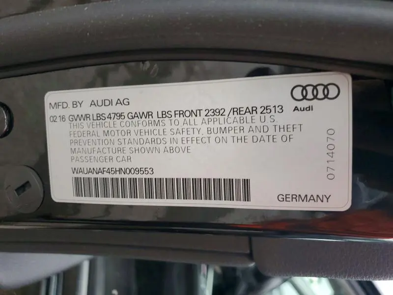 2017 AUDI A4 PREMIUM  