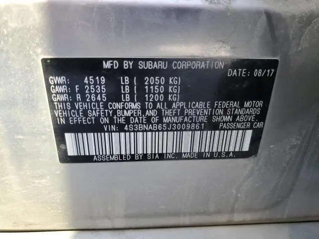 2018 SUBARU LEGACY 2.5I  