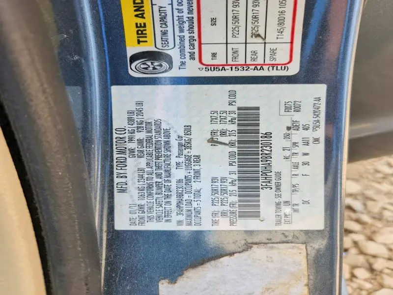 2011 FORD FUSION SE  
