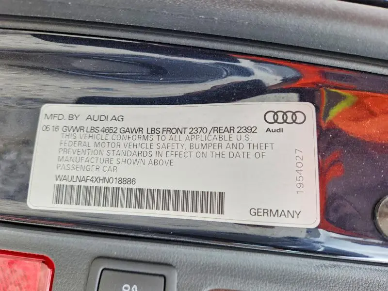 2017 AUDI A4 PREMIUM PLUS  