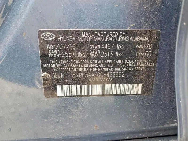 2016 HYUNDAI SONATA SPORT  