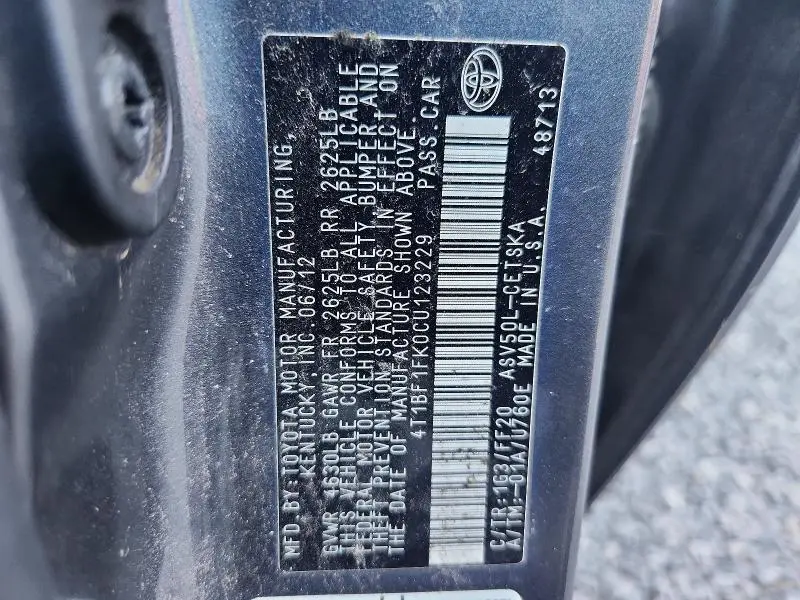 2012 TOYOTA CAMRY SE  