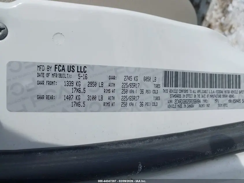 2016 DODGE GRAND CARAVAN SE