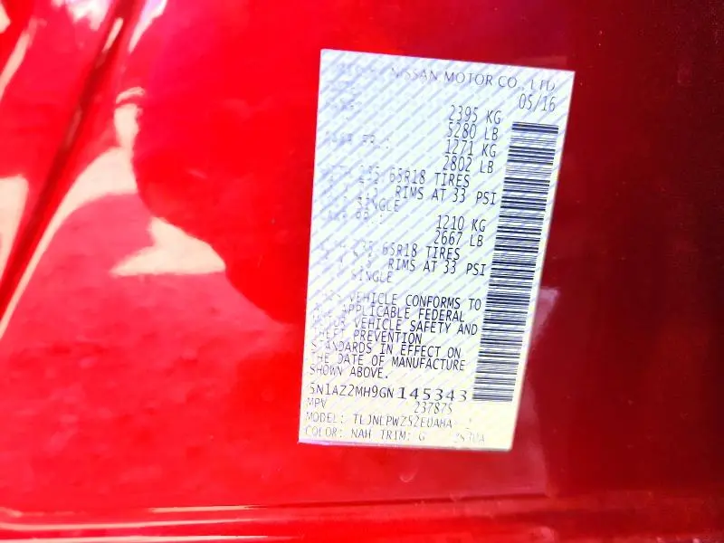 2016 NISSAN MURANO S  