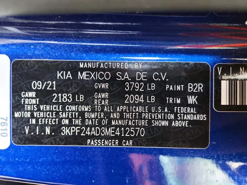 2021 KIA FORTE LXS  