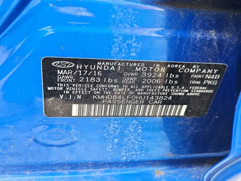 2017 HYUNDAI ELANTRA LIMITED  
