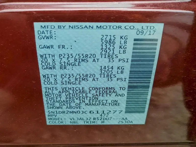 2018 NISSAN PATHFINDER S  