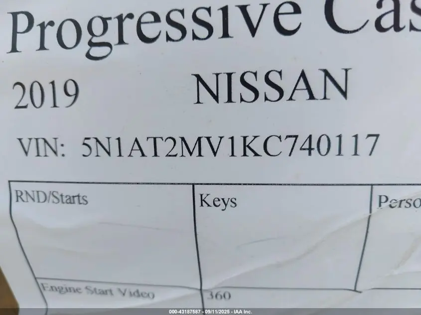 2019 NISSAN ROGUE S/SL/SV