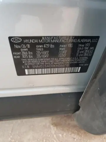 2019 HYUNDAI SANTA FE SE  