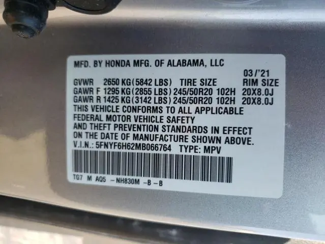 2021 HONDA PILOT TOURING  