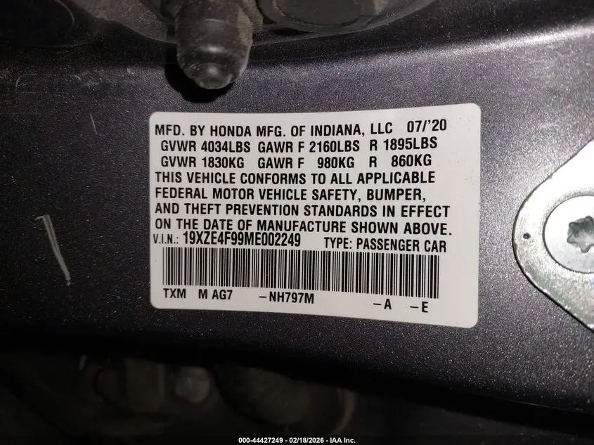 2021 HONDA INSIGHT TOURING