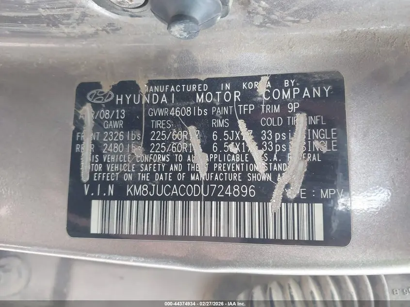 2013 HYUNDAI TUCSON GLS