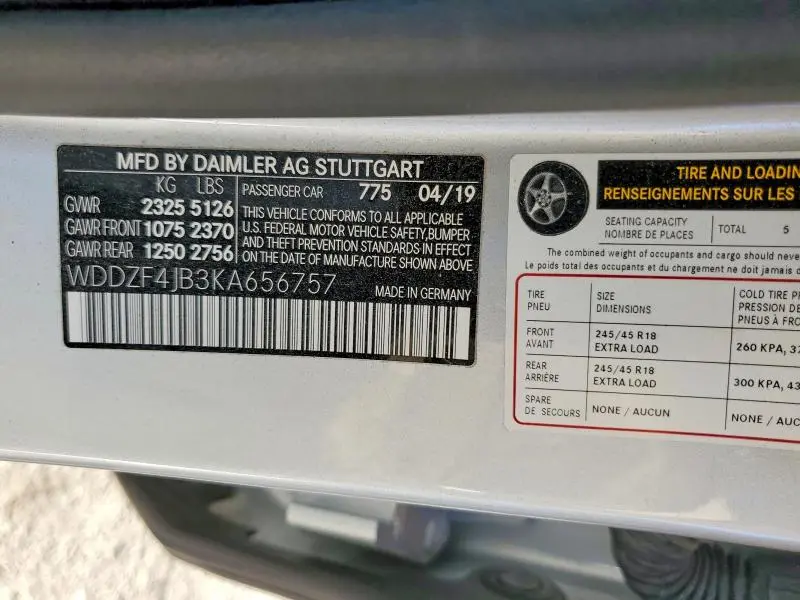 2019 MERCEDES-BENZ E 300  