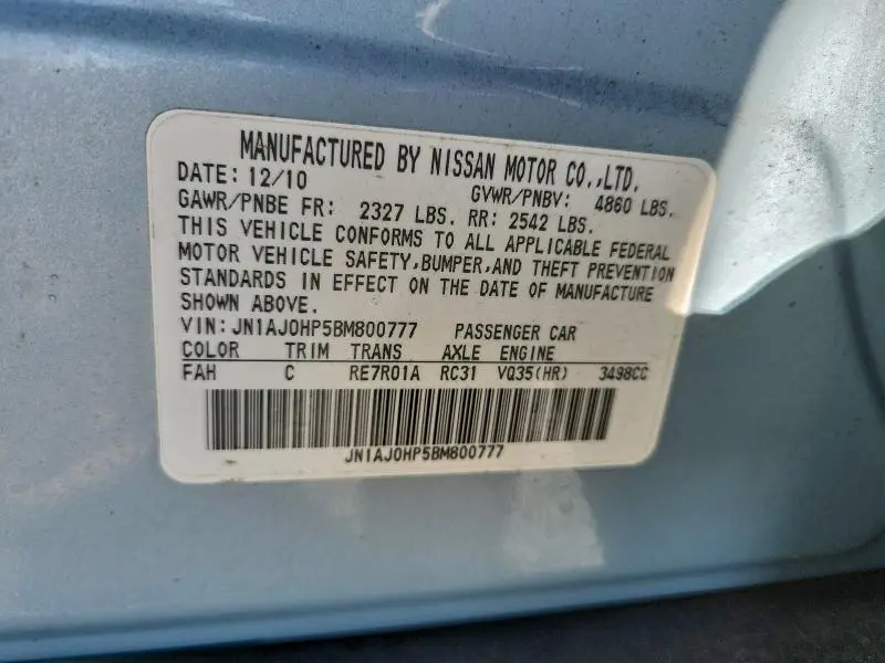 2011 INFINITI EX35 BASE  