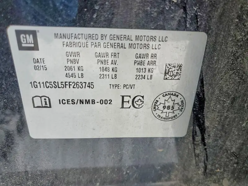 2015 CHEVROLET MALIBU 1LT  