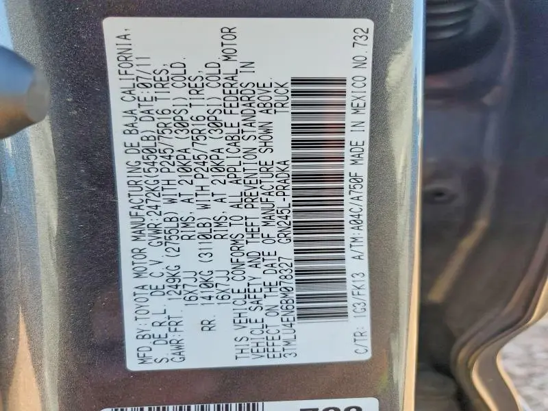 2011 TOYOTA TACOMA V6  