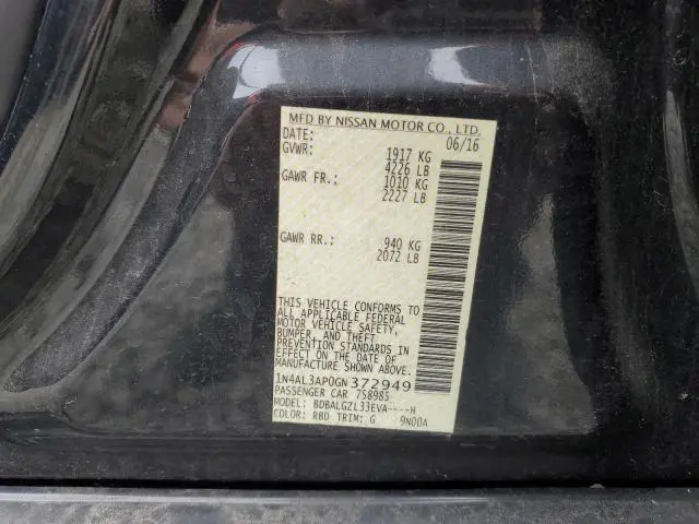 2016 NISSAN ALTIMA 2.5  