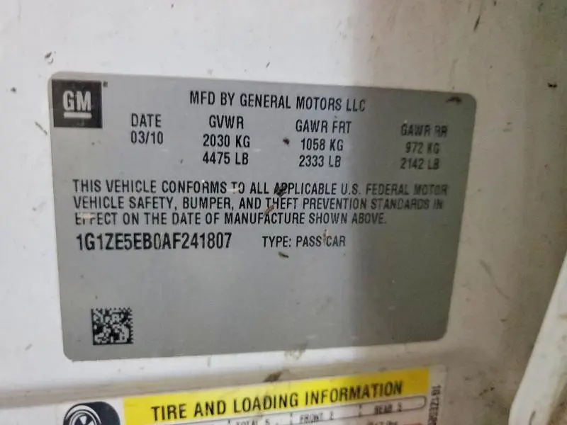 2010 CHEVROLET MALIBU   