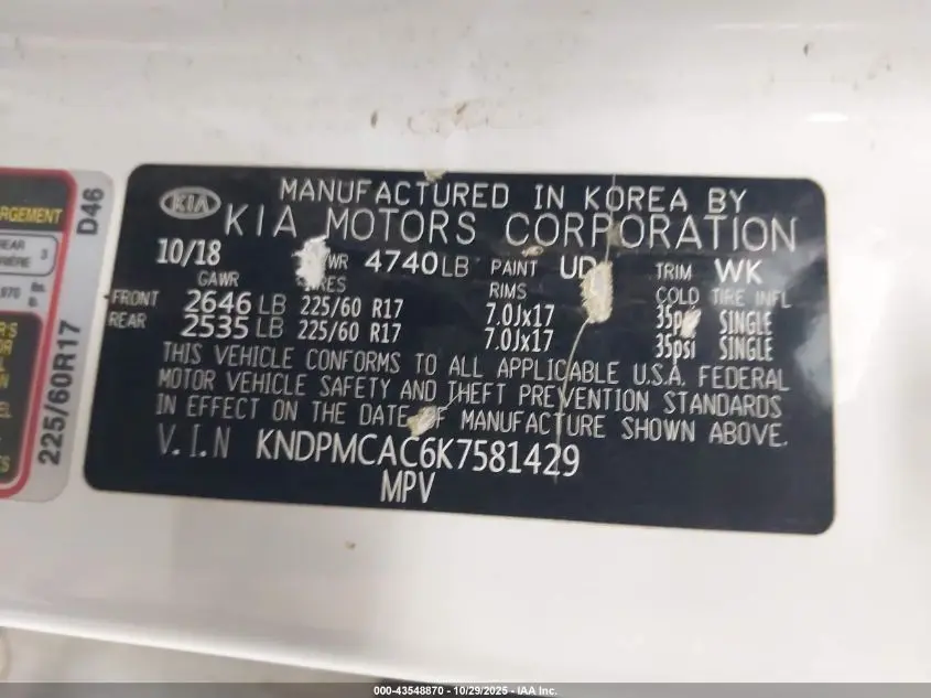 2019 KIA SPORTAGE LX