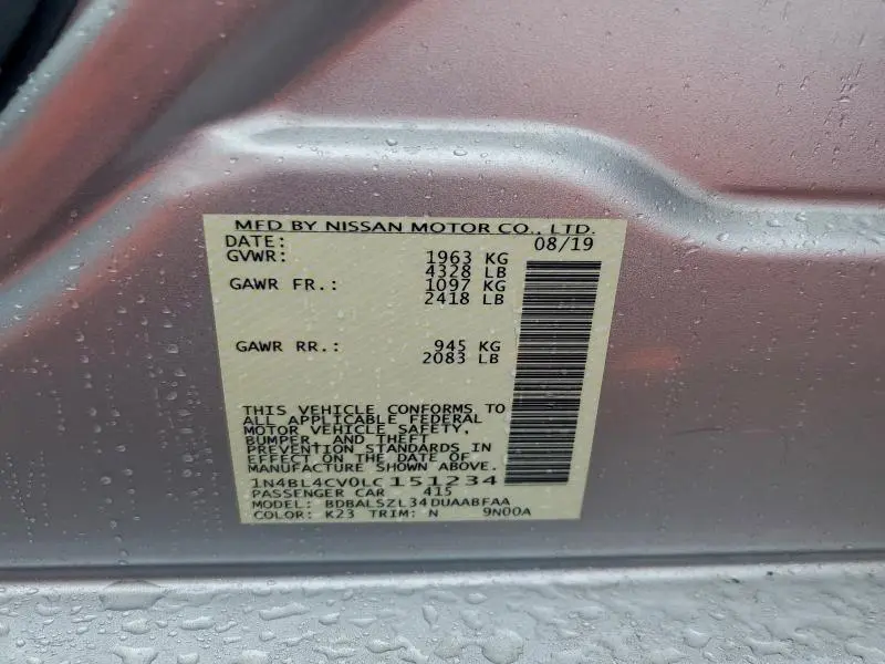 2020 NISSAN ALTIMA SR  