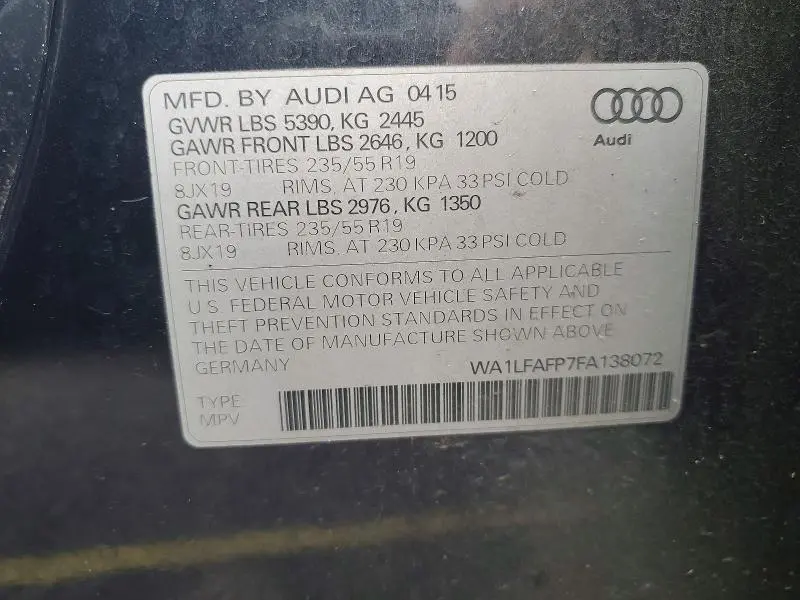 2015 AUDI Q5 PREMIUM PLUS  