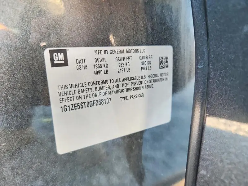 2016 CHEVROLET MALIBU LT  