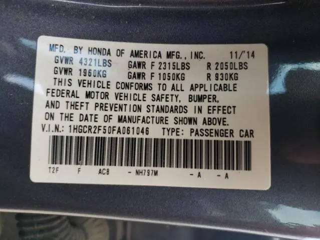 2015 HONDA ACCORD SPORT