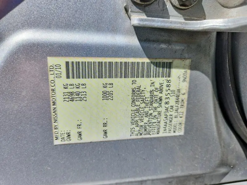 2010 NISSAN MAXIMA 3.5 S  