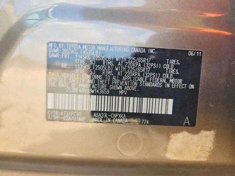 2011 TOYOTA RAV4 BASE  