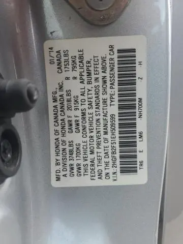 2014 HONDA CIVIC LX  