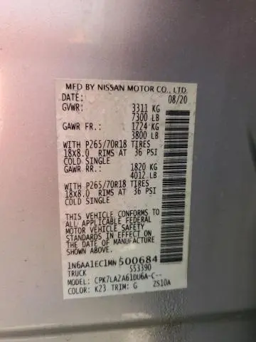 2021 NISSAN TITAN S  