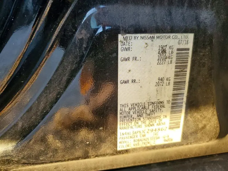 2018 NISSAN ALTIMA 2.5  