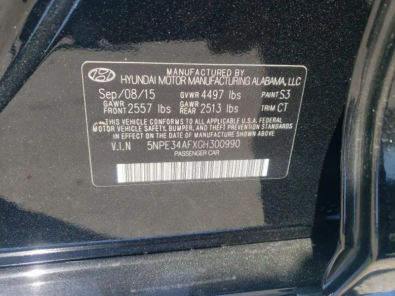 2016 HYUNDAI SONATA LIMITED  
