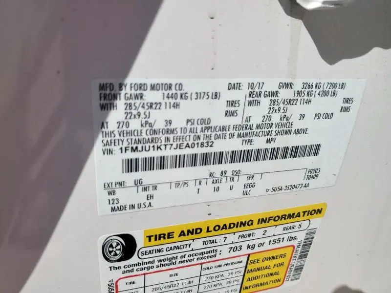 2018 FORD EXPEDITION LIMITED  