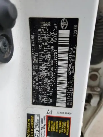 2012 TOYOTA CAMRY BASE  