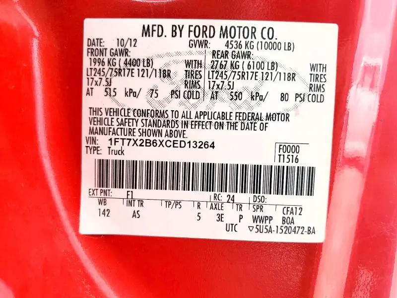 2012 FORD F250 SUPER DUTY  