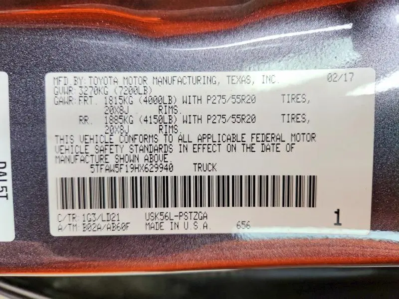2017 TOYOTA TUNDRA 1794 EDITION  