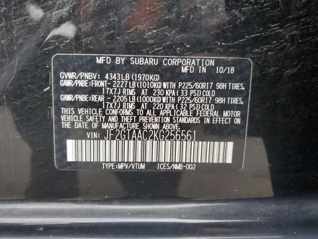 2019 SUBARU CROSSTREK   