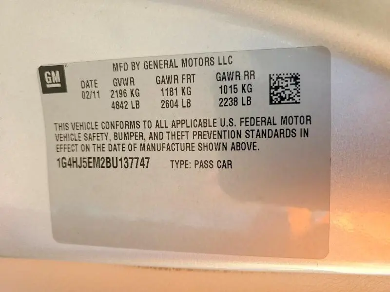 2011 BUICK LUCERNE CXL  