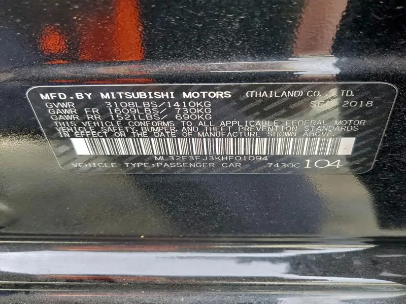 2019 MITSUBISHI MIRAGE G4 ES  