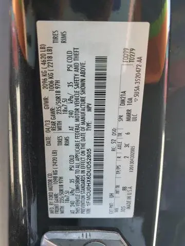 2013 FORD ESCAPE SEL  