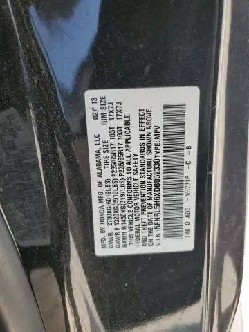 2013 HONDA ODYSSEY EXL  