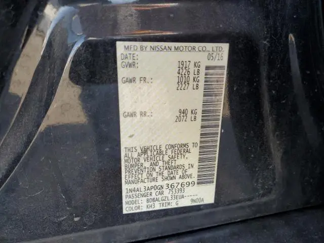 2016 NISSAN ALTIMA 2.5  