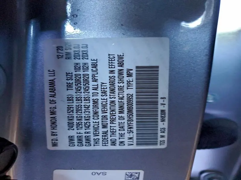 2021 HONDA PASSPORT EXL  