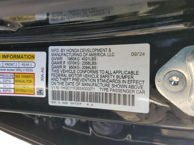 2025 HONDA ACCORD LX  