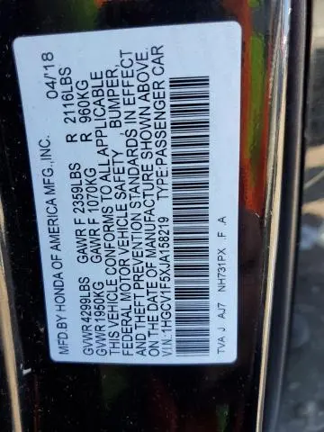 2018 HONDA ACCORD EXL  