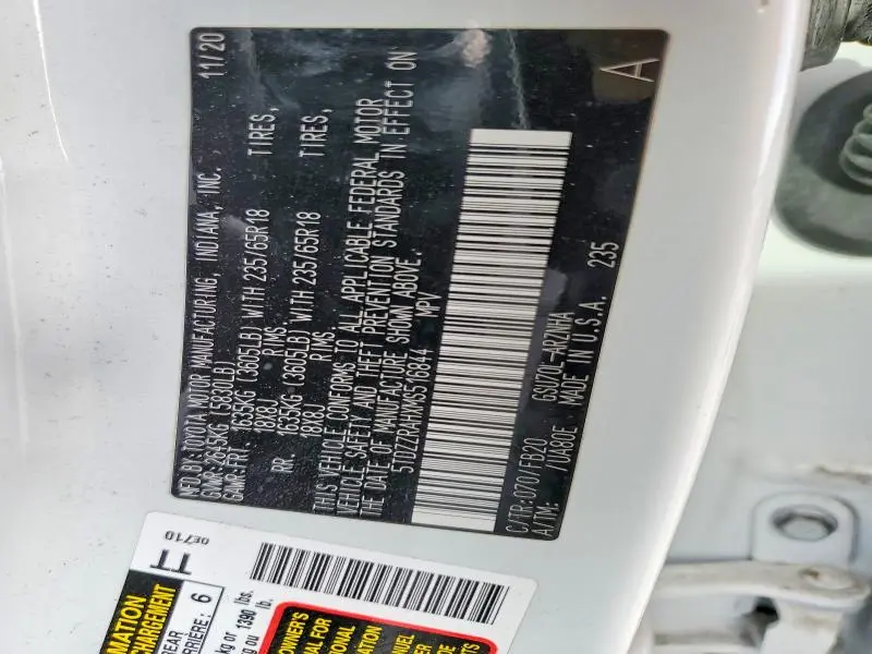 2021 TOYOTA HIGHLANDER L  