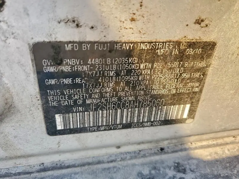 2010 SUBARU FORESTER 2.5X PREMIUM  