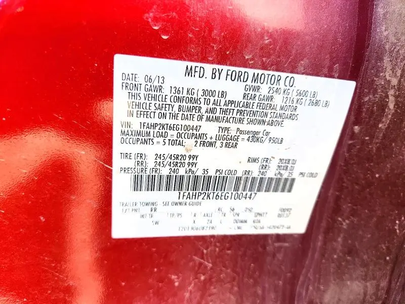 2014 FORD TAURUS SHO  