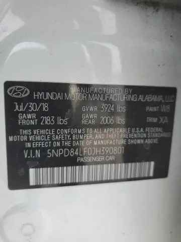 2018 HYUNDAI ELANTRA SEL  